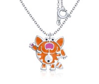 Chubby Cat Silver Necklace SPE-4046